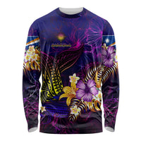 Marshall Islands Long Sleeve Shirt Whale Hibiscus Polynesian
