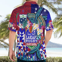 Manu Samoa Rugby 2023 Hawaiian Shirt Humpback Whale Hexagon Tribal Tropical Style DT02 - Polynesian Pride