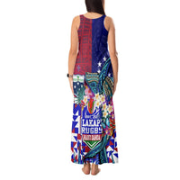 Manu Samoa Rugby 2023 Tank Maxi Dress Humpback Whale Hexagon Tribal Tropical Style DT02 - Polynesian Pride