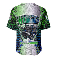 Personalised New Zealand Warriors Baseball Jersey Maori Silver Fern Green DT02 - Polynesian Pride