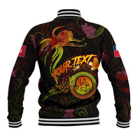 Wallis and Futuna Baseball Jacket Octopus Plumeria Polynesian Tattoo