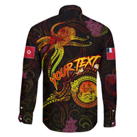 Wallis and Futuna Family Matching Off The Shoulder Long Sleeve Dress and Hawaiian Shirt Octopus Plumeria Polynesian Tattoo