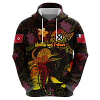 Wallis and Futuna Zip Hoodie Octopus Plumeria Polynesian Tattoo