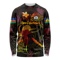 New Caledonia Long Sleeve Shirt Octopus Plumeria Polynesian Tattoo