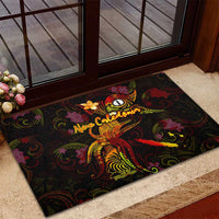 New Caledonia Rubber Doormat Octopus Plumeria Polynesian Tattoo