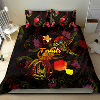 Tahiti French Polynesia Bedding Set Octopus Plumeria Polynesian Tattoo