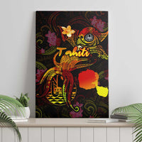 Tahiti French Polynesia Canvas Wall Art Octopus Plumeria Polynesian Tattoo