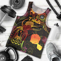 Tahiti French Polynesia Men Tank Top Octopus Plumeria Polynesian Tattoo