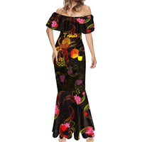 Tahiti French Polynesia Mermaid Dress Octopus Plumeria Polynesian Tattoo