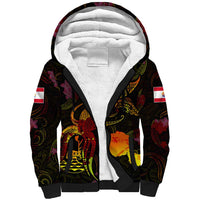 Tahiti French Polynesia Sherpa Hoodie Octopus Plumeria Polynesian Tattoo DT02 Unisex Black - Polynesian Pride