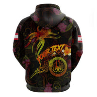 Tahiti French Polynesia Zip Hoodie Octopus Plumeria Polynesian Tattoo