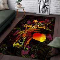 Cook Islands Area Rug Octopus Plumeria Polynesian Tattoo