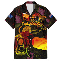 Cook Islands Family Matching Short Sleeve Bodycon Dress and Hawaiian Shirt Octopus Plumeria Polynesian Tattoo