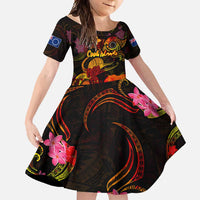 Cook Islands Family Matching Tank Maxi Dress and Hawaiian Shirt Octopus Plumeria Polynesian Tattoo