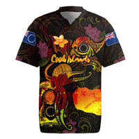 Cook Islands Rugby Jersey Octopus Plumeria Polynesian Tattoo