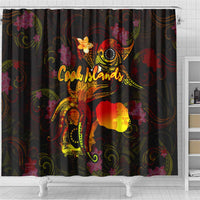 Cook Islands Shower Curtain Octopus Plumeria Polynesian Tattoo