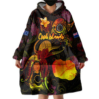 Cook Islands Wearable Blanket Hoodie Octopus Plumeria Polynesian Tattoo