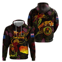 Cook Islands Zip Hoodie Octopus Plumeria Polynesian Tattoo