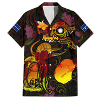 Nauru Family Matching Summer Maxi Dress and Hawaiian Shirt Octopus Plumeria Polynesian Tattoo