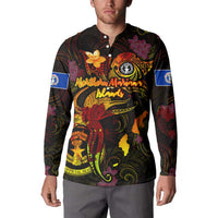 Northern Mariana Islands Button Sweatshirt Octopus Plumeria Polynesian Tattoo