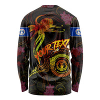Northern Mariana Islands Long Sleeve Shirt Octopus Plumeria Polynesian Tattoo