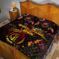 Northern Mariana Islands Quilt Bed Set Octopus Plumeria Polynesian Tattoo