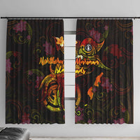 Northern Mariana Islands Window Curtain Octopus Plumeria Polynesian Tattoo