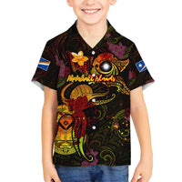 Marshall Islands Family Matching Summer Maxi Dress and Hawaiian Shirt Octopus Plumeria Polynesian Tattoo