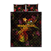 Marshall Islands Quilt Bed Set Octopus Plumeria Polynesian Tattoo