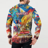 Custom The Philippines 126th Independence Anniversary Button Sweatshirt Art Style DT02 - Polynesian Pride