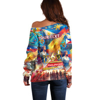 Custom The Philippines 126th Independence Anniversary Off Shoulder Sweater Art Style DT02 - Polynesian Pride