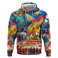 Custom The Philippines 126th Independence Anniversary Zip Hoodie Art Style DT02 Pullover Hoodie Art - Polynesian Pride
