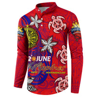 Personalized Philippines 12 June Independence Day Button Sweatshirt Polynesian Turtle Plumeria DT02 - Polynesian Pride