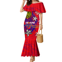 Personalized Philippines 12 June Independence Day Mermaid Dress Polynesian Turtle Plumeria DT02 Women Red - Polynesian Pride
