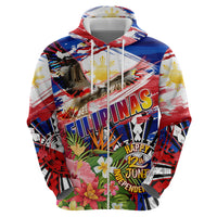 Personalized Philippines Independence Day Hoodie Polynesia Filipinas Eagle Hibiscus DT02 - Polynesian Pride