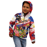 Personalized Philippines Independence Day Kid Hoodie Polynesia Filipinas Eagle Hibiscus DT02 - Polynesian Pride