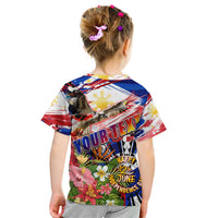 Personalized Philippines Independence Day Kid T Shirt Polynesia Filipinas Eagle Hibiscus DT02 - Polynesian Pride