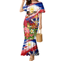 Personalized Philippines Independence Day Mermaid Dress Polynesia Filipinas Eagle Hibiscus DT02 Women Blue - Polynesian Pride