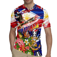 Personalized Philippines Independence Day Rugby Jersey Polynesia Filipinas Eagle Hibiscus DT02 - Polynesian Pride