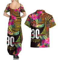 Personalised Vanuatu Independence Day 30 July Couples Matching Summer Maxi Dress and Hawaiian Shirt Hibiscus Polynesian Pattern DT02 - Polynesian Pride