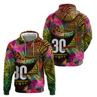 Personalised Vanuatu Independence Day 30 July Hoodie Hibiscus Polynesian Pattern DT02 - Polynesian Pride