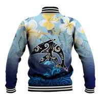 Mother And Baby Dolphins Baseball Jacket Hawaii Hibiscus