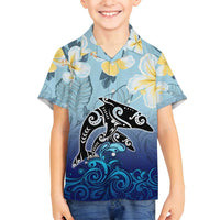 Mother And Baby Dolphins Family Matching Tank Maxi Dress and Hawaiian Shirt Hawaii Hibiscus