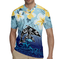 Mother And Baby Dolphins Rugby Jersey Hawaii Hibiscus