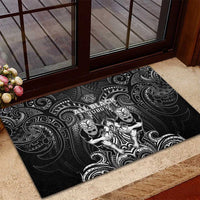 All Black Rubber Doormat New Zealand Rugby Mascot Maori