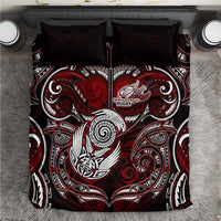 New Zealand Aotearoa Rugby Bedding Set Maori Fern Tattoo Art DT02 Red - Polynesian Pride