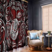 New Zealand Aotearoa Rugby Window Curtain Maori Fern Tattoo Art