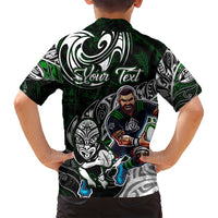 Personalized NZ Aotearoa Rugby Family Matching Tank Maxi Dress and Hawaiian Shirt New Zealand Silver Fern