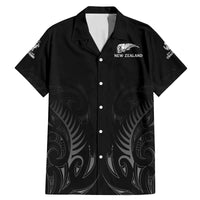 New Zealand Family Matching Mermaid Dress and Hawaiian Shirt Rugby 2023 Champions Black DT02 Dad's Shirt - Short Sleeve Black - Polynesian Pride
