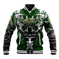 Personalised Warriors Maori Darts Baseball Jacket New Zealand Darts Silver Fern